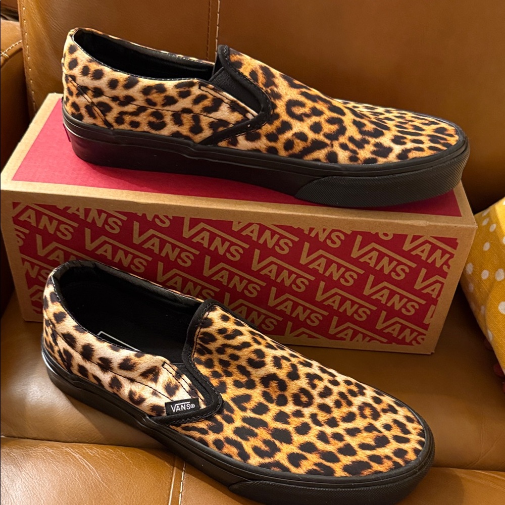 Vans Leopard Print Slip-On Sneakers